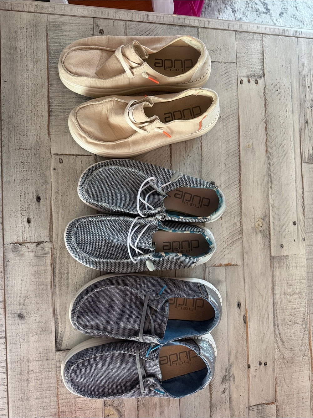 Hey Dude Lightweight Casual Shoes - Beige and Gray Options size 8